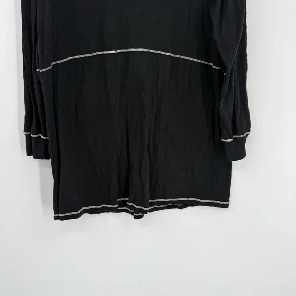 Natural Life Women Lounge Tunic Dress Size L Black  Long Sleeve Boho Surplice - Picture 8 of 10